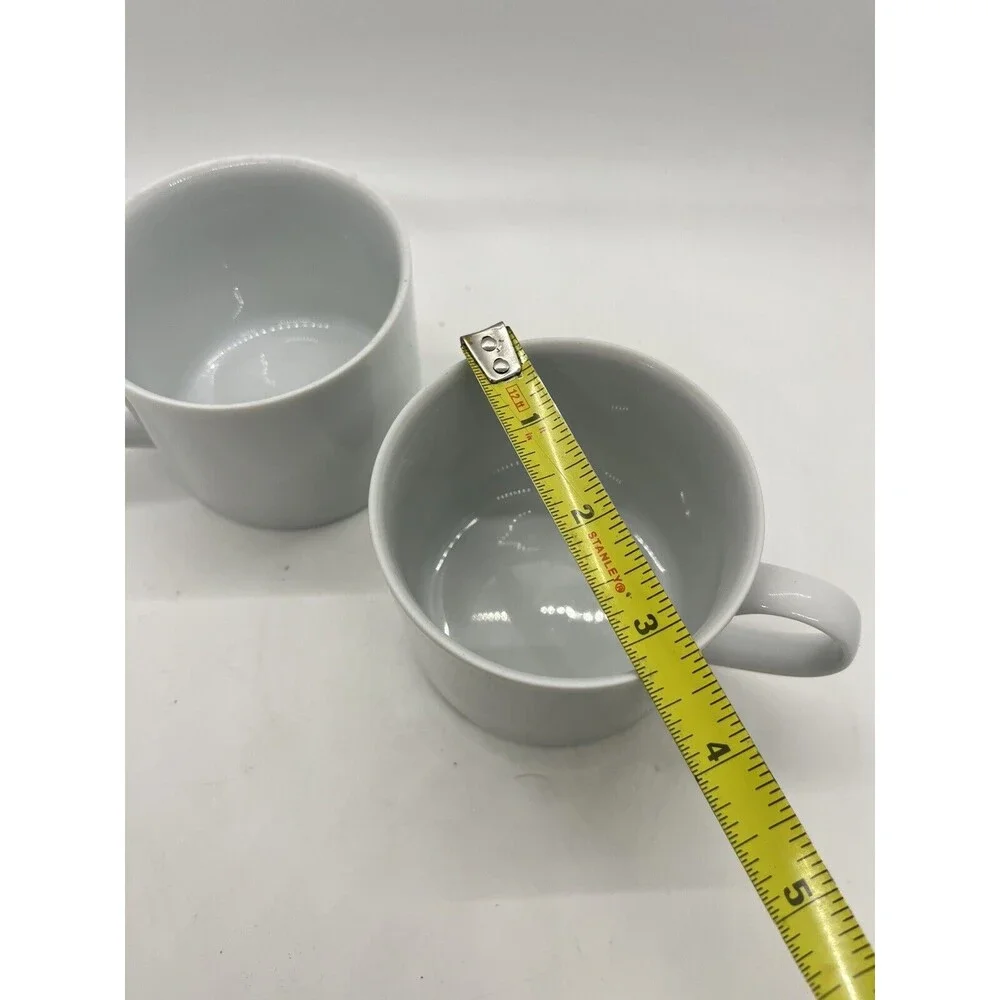Crate & Barrel White Coffee Mugs, Made In Poland Set Of 2